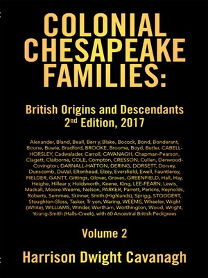 cover image of Colonial Chesapeake Families